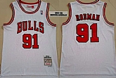 Bulls 91 Dennis Rodman White 1997-98 Hardwood Classics Jersey,baseball caps,new era cap wholesale,wholesale hats